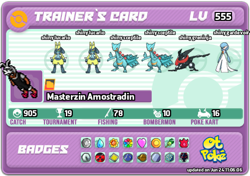 Masterzin Amostradin Card otPokemon.com