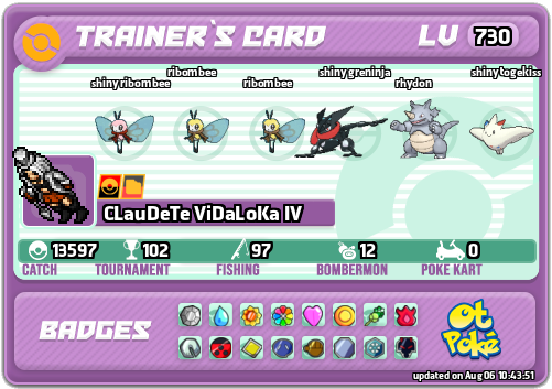 CLauDeTe ViDaLoKa IV Card otPokemon.com