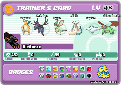 Kleitonzx Card otPokemon.com