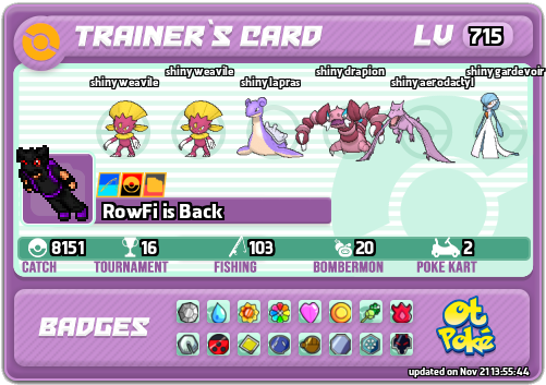 RowFi is Back Card otPokemon.com