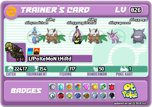 LfPoKeMoN tHiRd Card otPokemon.com