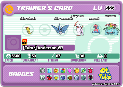 [Tutor] Anderson VR Card otPokemon.com