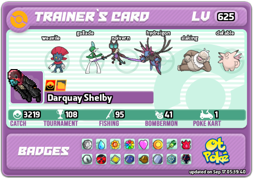 Darquay Shelby Card otPokemon.com