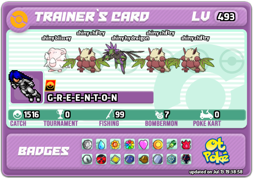 G-R-E-E-N-T-O-N Card otPokemon.com