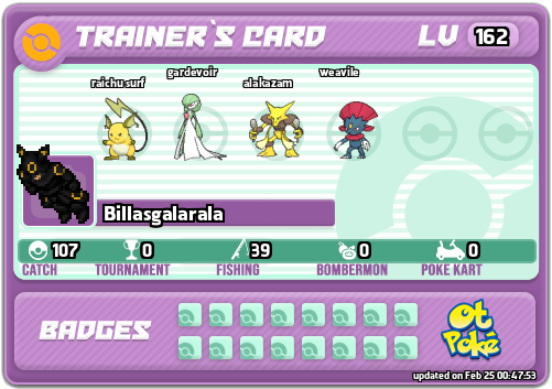 Billasgalarala Card otPokemon.com