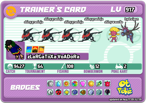 zLaRGaTiiXa VoADoRa Card otPokemon.com