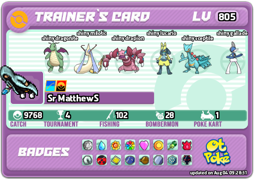 Sr MatthewS Card otPokemon.com