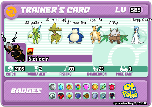 S z i c e r Card otPokemon.com