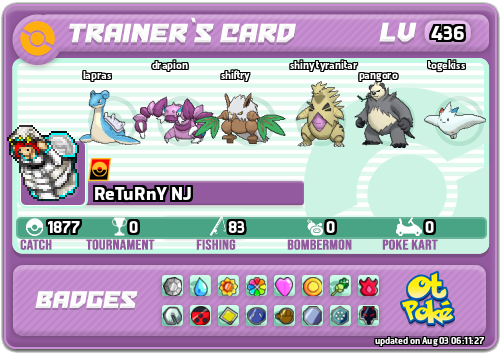 ReTuRnY NJ Card otPokemon.com