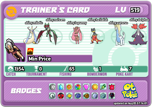 Min Price Card otPokemon.com