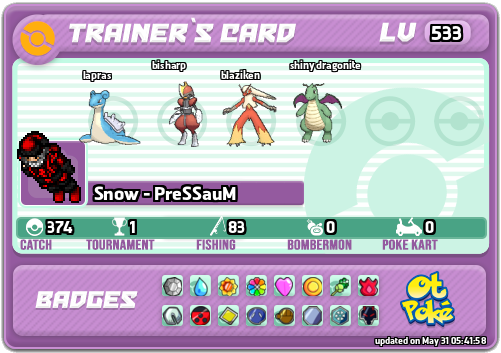 Snow - PreSSauM Card otPokemon.com