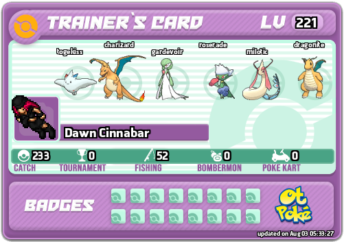 Dawn Cinnabar Card otPokemon.com